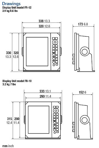 FURUNO FR-10 & FR-12 Radar Displays