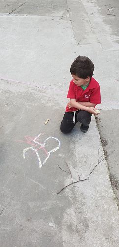 Chalk words and numbers