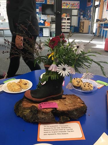 Table centrepieces & scones.