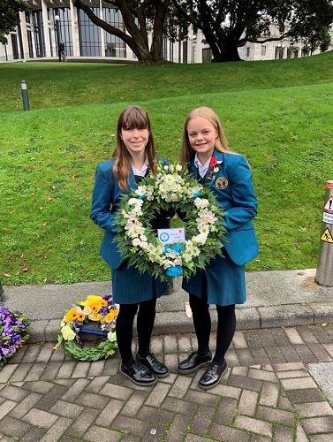 Grace Barralet and Tessa Conroy at the Citizens Wreath Laying Service
