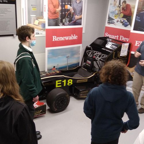 UC electric race car at the Evolocity workshop. 0 to 100kph in 1.6seconds