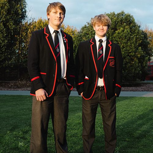 Digging deep: Michael Blunt (left) and Zander McCloy are finalists in the Junior Young Farmer of the Year competition.