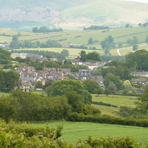 Bishop's Castle from the hills 