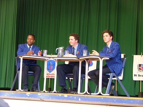 Religious Questions team, consisting of 

Victor Mthamo , Jacob Chapman and Nuku Tau.