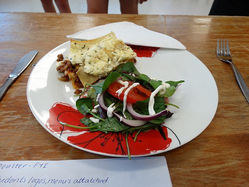 Lasagna with a side salad