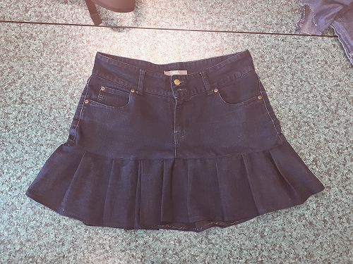 A skirt made from an unflattering pair of jeans.