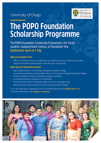 POPO Scholarship Otago University