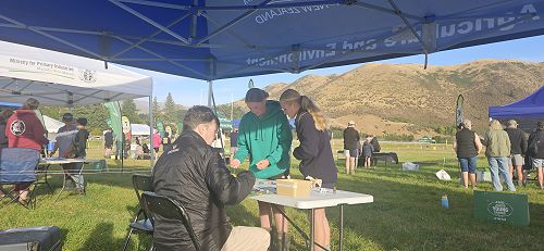 Jayla and Emily at one of the stations identifying animal parts.