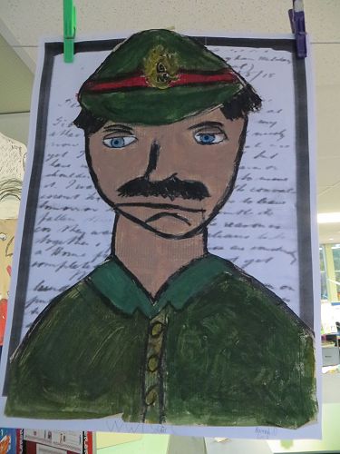 Painting of WW1 soldier - by Hannah Diehl  Artarama entrant