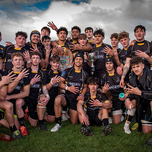 St Paul's first XV rugby team and winners of the CNI Rugby Competition 2021