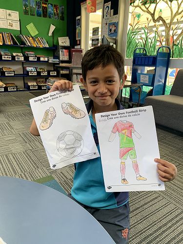 Saiyah-Blue has been enthusiastic to learn about his favourite football players.