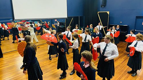 Year 7 learning Taichi fan