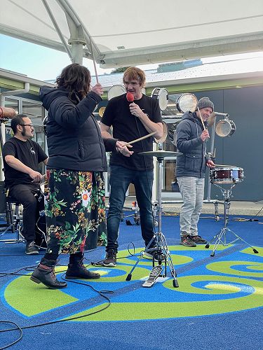 Whaea and Mr C preparing for their battle