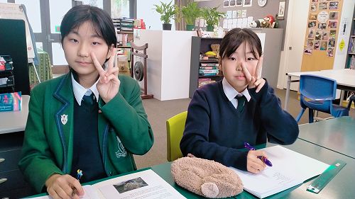 Enjoying their ESOL lesson.