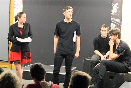 Noah, Strathern, Gabe and Rebecca in Cagebirds