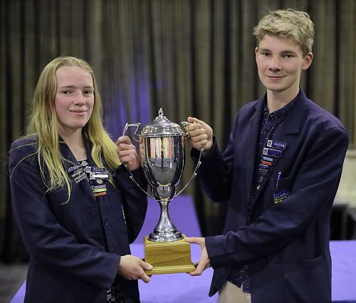 Cara Barnes and Richard Meechang - both awarded Dux 2022