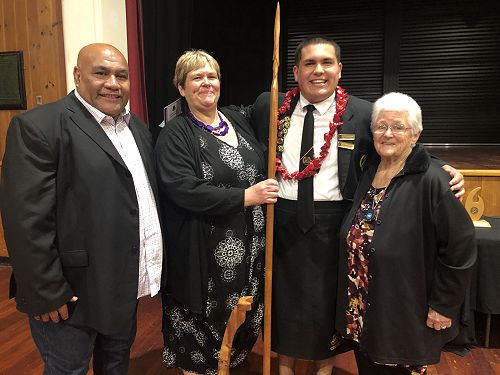 Natthanael Lavasi'i with his very proud family, dad Fa'amanu, mum Andrea, and grandmother Judy Zimmerman