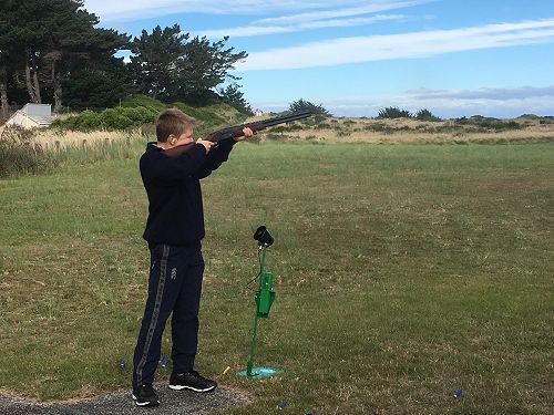 William Shallard takes aim at a clay bird
