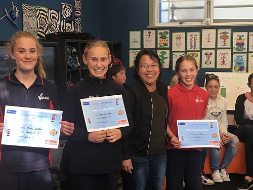 Netball A - Most Improved Maria Button, Most Consistent Gabriela Cowell, Most Promising Sarah Higham.  