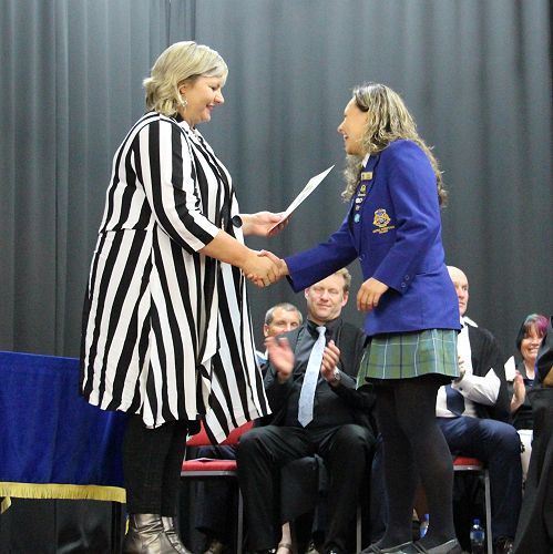 Abby Russell receiving her CHB Jubliee Trustees' Award