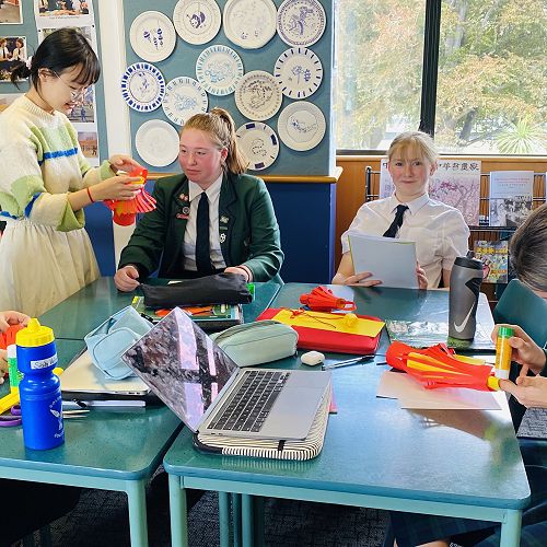 Year 9 making lanterns
