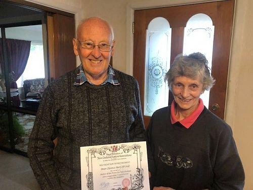 CJPA life member Peter Berry, JP (Retired) and wife Jan, with his certificate