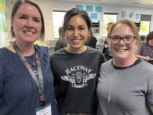 Miss Lewis and Mrs Hughes with the amazing Nadia Lim