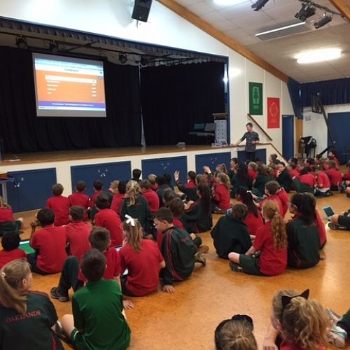 Year 5 - 6 Te Reo. Students participating in a team quiz to check on their understanding of Kai vocabulary and phrases.