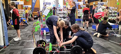 Finishing the steering on the lawnmower