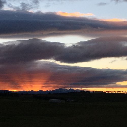 Sunset behind the Southern Alps
