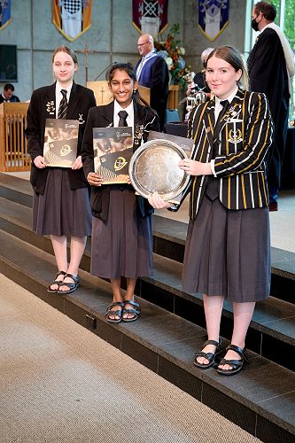 Maggie Walch (left),Tanika Naidoo and Neisha Cooper awarded the Cowan Plate