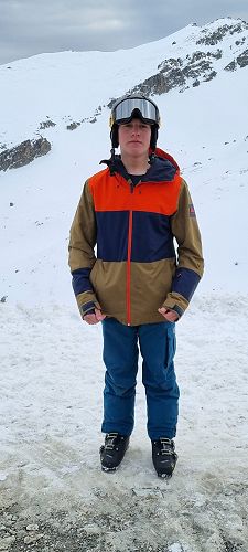 Kayne Johnston after claiming the title of Year 11-13 Individual Boys' Ski Champion.