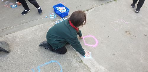 Chalk words and numbers