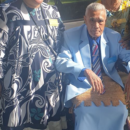 Vice
President TeRito Peyroux-Semu and Mrs Luseane Fisi’iahi, with the late Rev Dr ‘Alifeleti
Mone, at the 99th Annual Conference of the Free Wesleyan Church of
Tonga, Nuku’alofa, July 2023.
