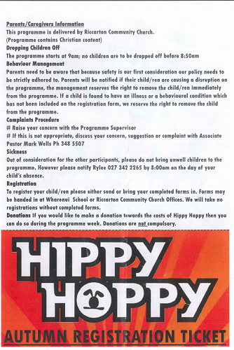 Riccarton Community Church - Holiday Programme Information