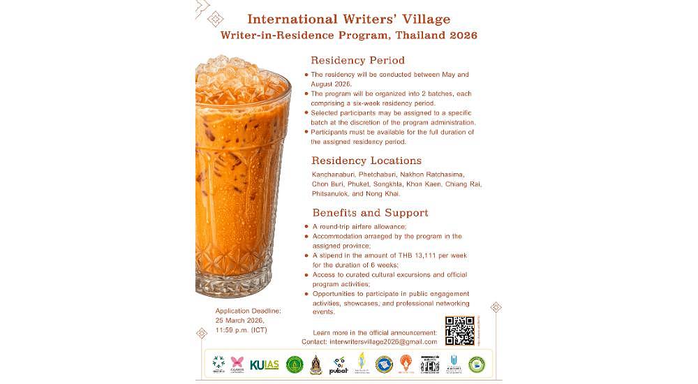 Calling all writers! Join the Faculty of Humanities, Kasetsart University International Writer-in-Residence Program in Thailand