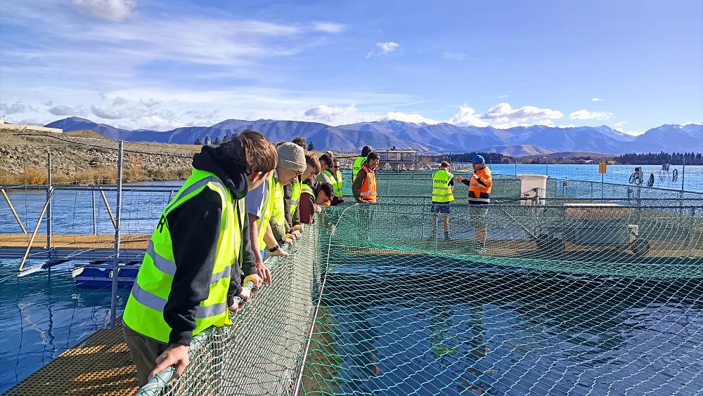 Year 13 Agribusiness learning about Mt Cook Alpine Salmon's value chain.