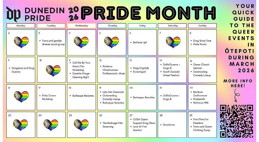 Dunedin Pride Month Calendar just dropped!