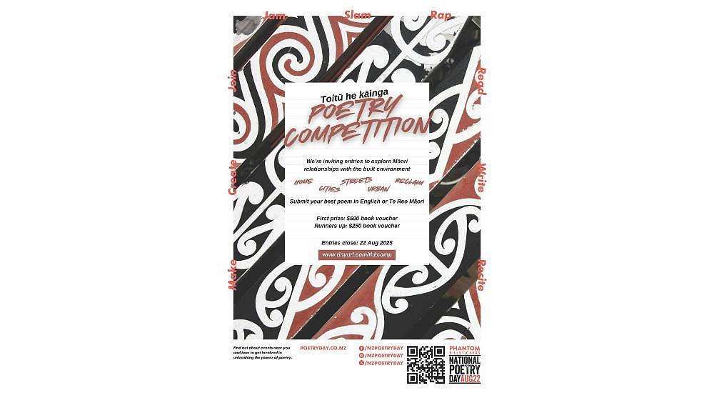 Toitū He Kāinga National Poetry Competition is open