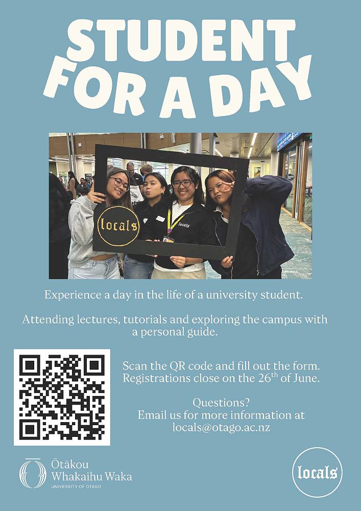 University of Otago’s "Student for a Day"