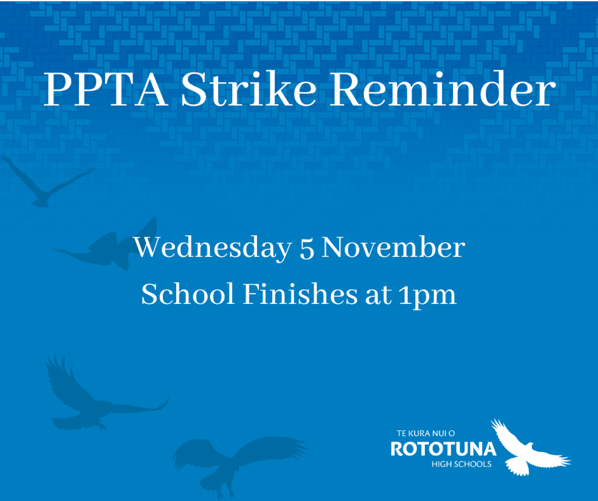 Reminder - Strike Action - Wednesday 5 November