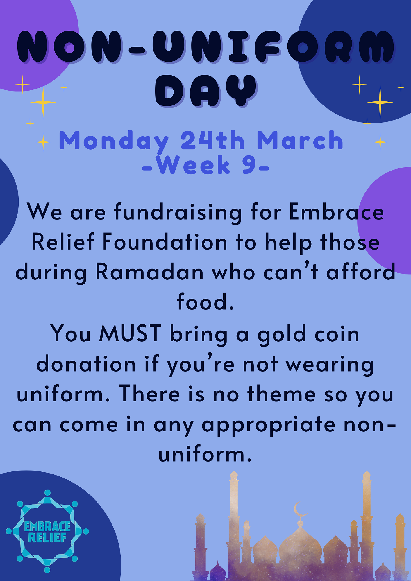 Non Uniform Day - Monday 24 March