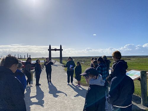 Waitangi Park entrance tot he Atea a Rangi Compass