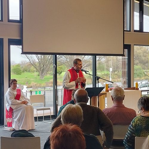 Bishop Peter after presiding over the Eucharist at Clergy Conference.