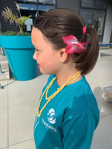 Izabel celebrating her cultural heritage at a cultural day at Papamoa Primary