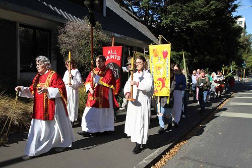 Palm Sunday procession heads along Cumberland Street