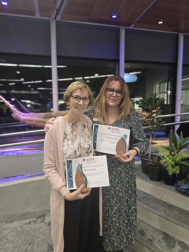 Sally Hanrahan (left) and Salena Branson at the Southern Nursing Excellence Awards