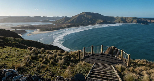 Overlooking Allans Beach and Poatiri/Mt Charles
