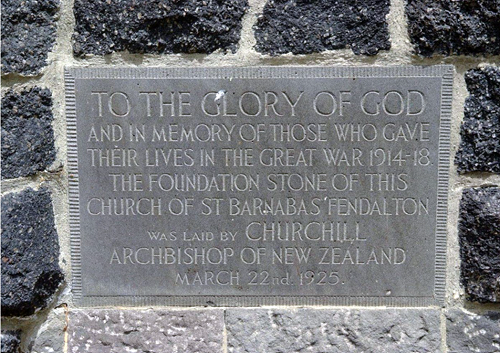 Foundation stone St Barnabas Church
