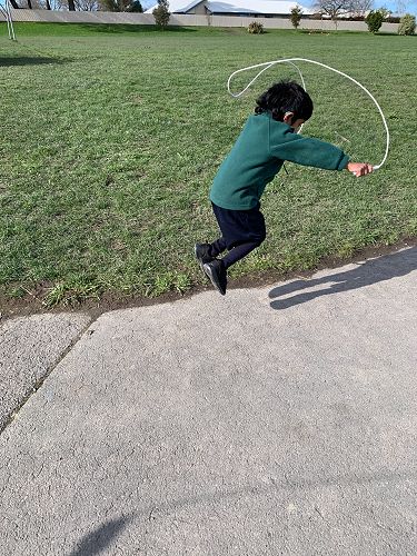 Abram learns to skip